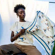 Load image into Gallery viewer, Birds Dont Worry Silk Scarf